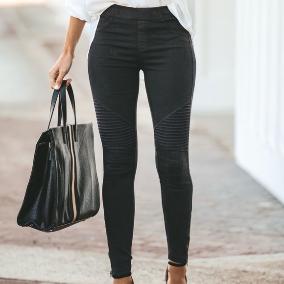 Black Moto Leggings - Picture 2 of 8